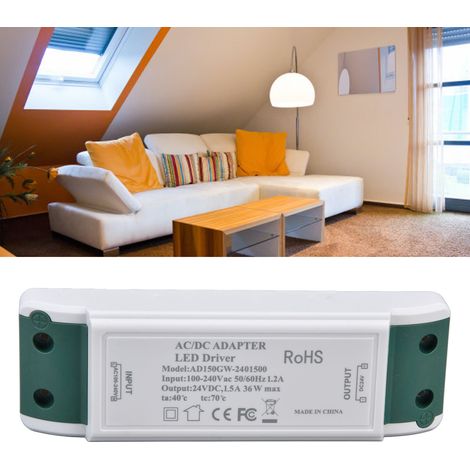 Alimentation LED 24V DC 1.5A 36W, Transformateur à Courant Constant AC100‑240V pour Éclairage LED