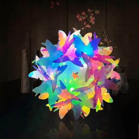 Puzzle-Lampe im Bohème-Stil mit Holzständer, farbenfrohe PVC-Projektionslaterne für die Heimdekoration