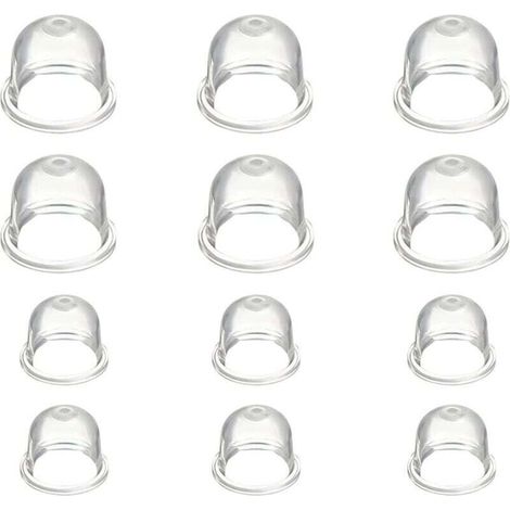 Lot de 12 gobelets de carburateur de 19 mm et 22 mm, pompe d'amorçage de carburant, injecteur de carburant à essence pour tronçonneuse, souffleur, tondeuse à gazon (transparent) (1/4)