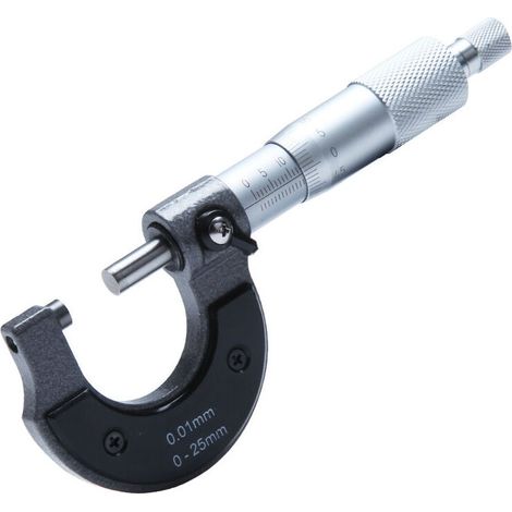 Micromètre Extérieur 0-25 mm, Résolution de 0,01 mm Haute Précision Calibre de mesure, outil de mesure de diamètre extérieur(Métrique) (1/4)
