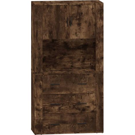 Aparador buffet cómoda mueble mueble de almacenaje organizador cocina salón salón madera de alta ingeniería marrón 020033566
