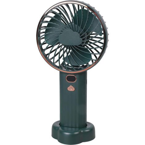 Ventilateur multifonction à affichage numérique, refroidissement efficace, 6000 mAh, silencieux et puissant, texture plastique, idéal pour les voyages et les activités de plein air, vert nuit foncé. (1/4)
