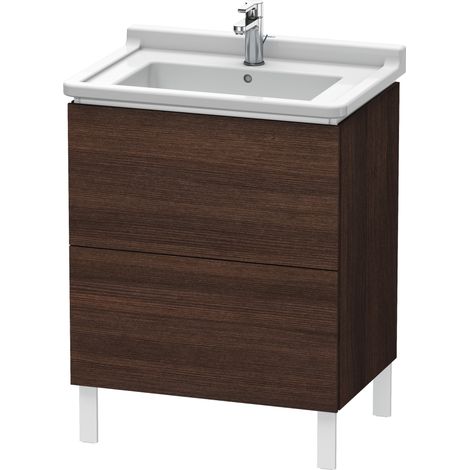 Mobile toilette Duravit L-Cube Vanity verticale, 2 cassetti, 670 mm, per Starck 3, colorazione: Castagno scuro arredamento scuro - LC660805353 (1/4)
