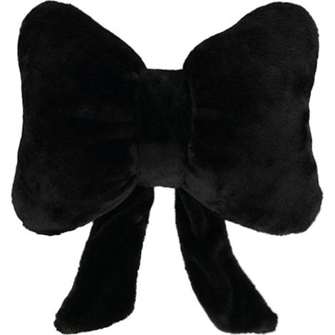 Coussin Lombaire Avec Nœud - Fourrure Douce - Décor Intérieur Pour Canapé Lit Salon - Noir - 1 Pièce (1/4)