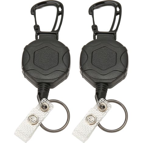 porte-clés rétractable avec mousqueton robuste et porte-carte d'identité avec fil d'acier rétractable (1/5)