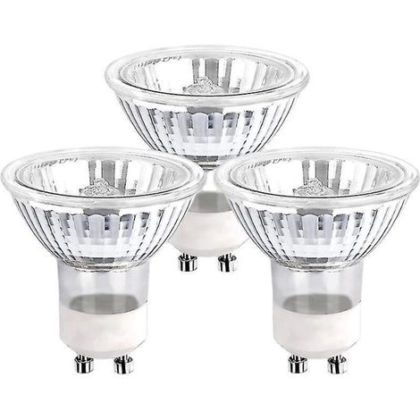 Ampoules halogènes GU10 35 W à intensité variable, ampoules spot halogènes GU10 à 2 broches, 400 lm, blanc chaud 2800 K (lot de 3), blanc (1/5)