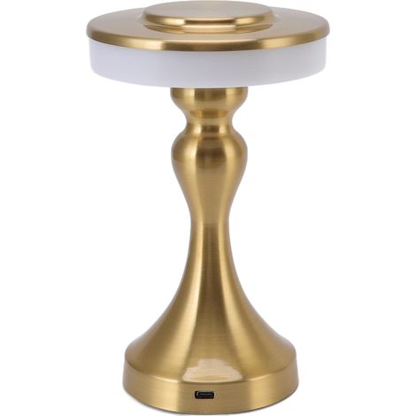 Lampe de table LED tactile portable, 3 températures de couleur, rechargeable, veilleuse enfant pour salle à manger, chevet, table dorée (1/5)