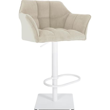 Sgabello Bar Damaso Cord crema bianco