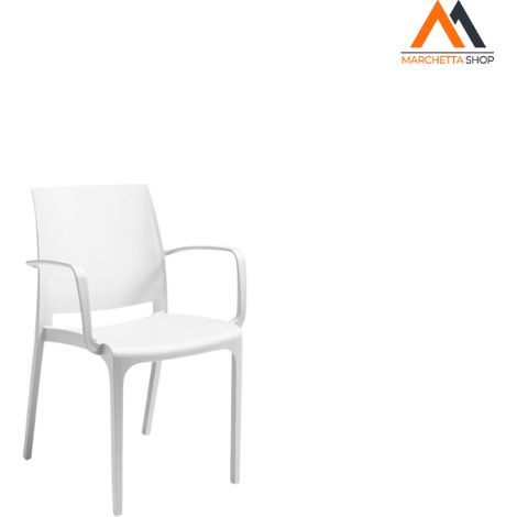 SEDIA IN POLIPROPILENE 'VOLGA ARMCHAIR' bianca