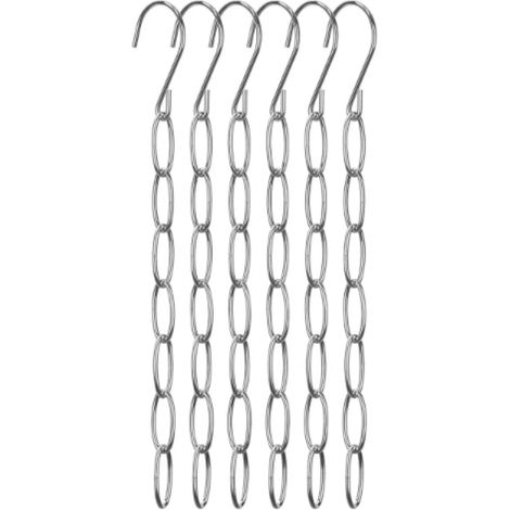Lot de 6 cintres à chaîne en métal, gain de place avec 7 trous, indispensable pour les dortoirs universitaires, rangement pour la maison, le bureau et les voyages, anti-plis (1/5)