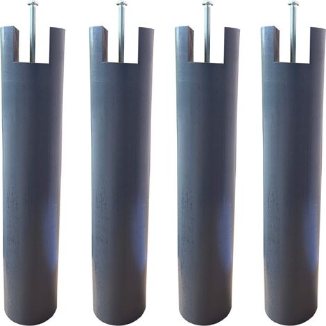 4 pieds cylindriques pour cadre à lattes anthracite 30 cm