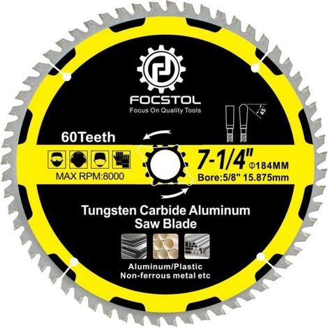 Kreissägeblatt 184mm 60 Zähne Aluminium Kunststoff 184mm 1 (1/5)