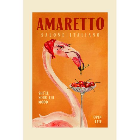 Tableau sur toile Amaretto flamant rose 30x45 cm - Impression sur Toile Murale Décorative - Image imprimée en HD sur Toile - Toile sur Châssis en Bois FSC - Fabriqué en France (1/5)
