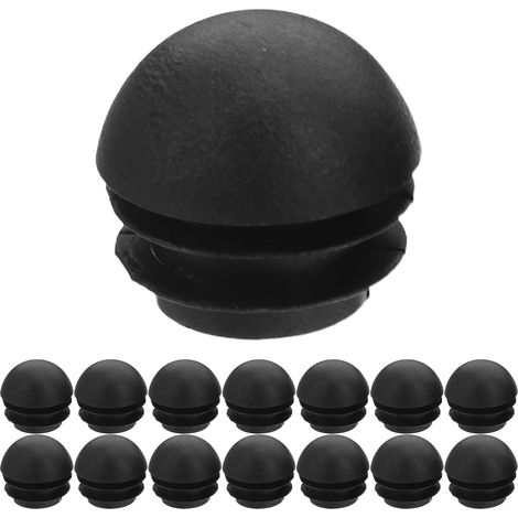 Bouchons ronds en plastique noir pour tubes, 100 pièces