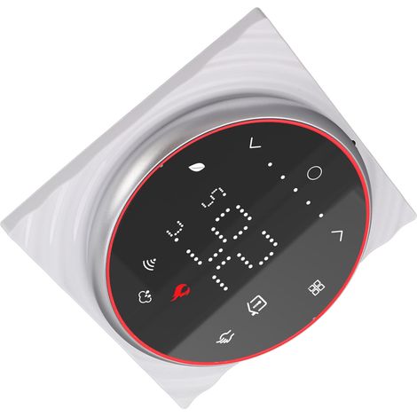 Thermostat intelligent pour maison, commande vocale via application, programmable, haute précision, à contact sec, mural, Wi-Fi, pour chaudière et chauffage AC 95 V à 240 V, noir (1/5)