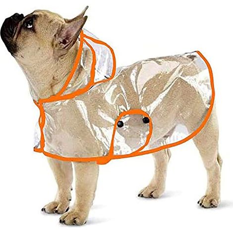 1 Imperméable pour chien, poncho transparent avec capuche, matériau PU, lavable en machine, pour petits et moyens chiens (1/5)