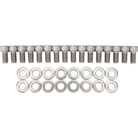Zylinderkopfschraubensatz, 16-teiliger Zylinderkopfschraubensatz aus Edelstahl als Ersatz für Small Block SBF 260 289 302 351W 351M 400M 351C.