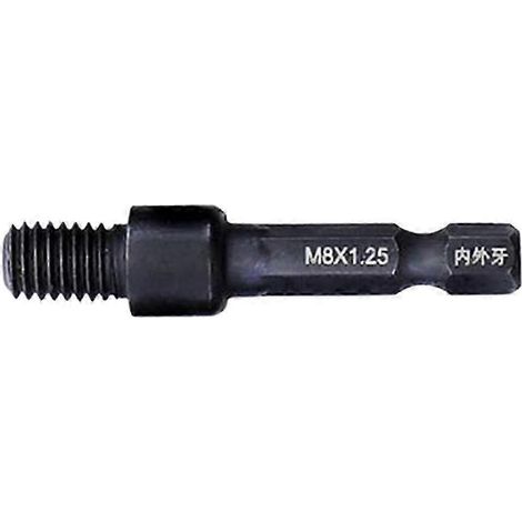 Adaptateur de mandrin de perçage à double tête, filetage interne et externe, queue hexagonale 1/4" A-M6-A- M8 x 1.25 (1/5)