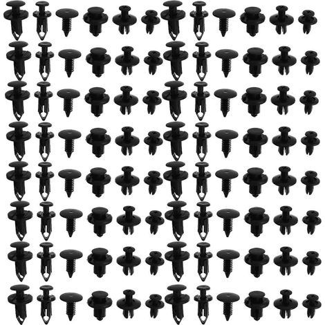 190 Befestigungsclips für Karosserieverkleidungen, Motorhaube, Verkleidungsschutz – 2 x 2 cm – Schwarz (1/4)