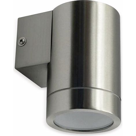 V-TAC VT-7641 Edelstahl-Wandlampenfassung 1x GU10 230V IP44 satinierte Metallfarbe (1/8)