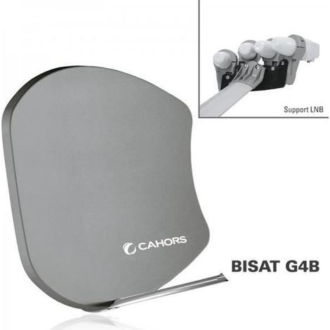 Parabole FIBRE - CAHORS - BISAT G4B - Multisatellite - 4 LNB - Gris