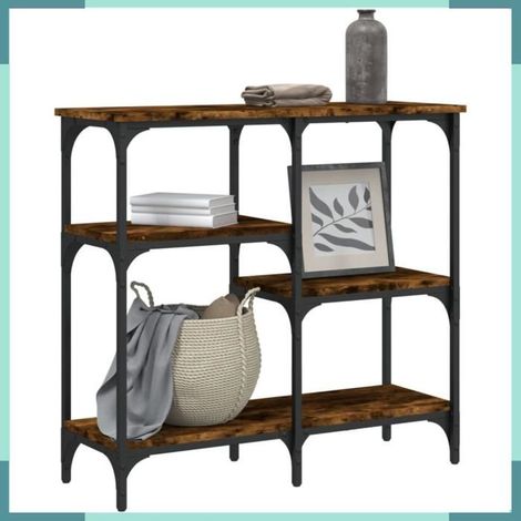 Table console - 834077 - Chêne fumé - Bois d'ingénierie & métal - 80 x 29 x 75 cm (1/5)
