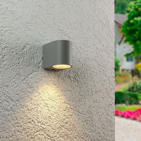 Außenleuchte Wandleuchte Frame DOWN rund für GU10 IP54 - Farbe: Silber (1/5)