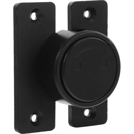 Serrure de porte rotative en alliage de zinc, installation par adhésif et vis, compatible avec différents types de portes, rotation planaire à 180°. (1/4)