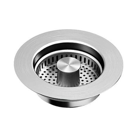 Crépine de siphon en acier inoxydable 304 avec couvercle et tige en cuivre, compatible avec les paniers de filtration pour cuisine, salle de bain et évier. (1/5)