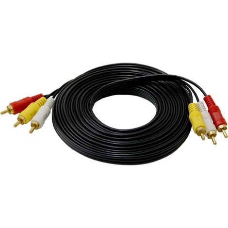 Oypla 5m Triple 3 Phono 3RCA to 3RCA AV Audio Video Gold Cable Lead (1/3)