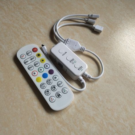 Controller per strisce LED RGB Bluetooth, 1 porta, sincronizzazione musicale, controllo tramite app, compatibile con strisce LED RGB a 4 pin da 5V a 24V (1/5)