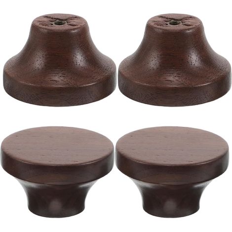 Poignées de tiroir rustiques en bois marron, lot de 4, boutons ronds pour meubles de cuisine et tiroirs, installation rapide, adaptées pour maison et cuisine (1/5)
