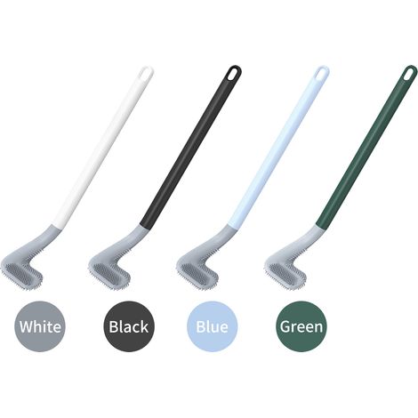 Brosse WC murale à long manche, poils en TPR, nettoyante pour WC sans perçage, pour un nettoyage en profondeur de la cuvette, sans recoins difficiles d'accès. (1/2)