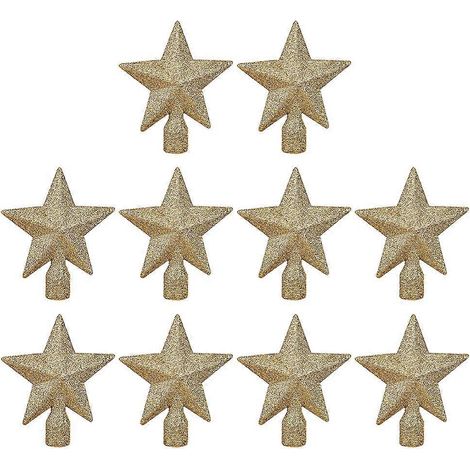 10 étoiles décoratives pour sapin de Noël-10X9X2CM-Golden (1/3)