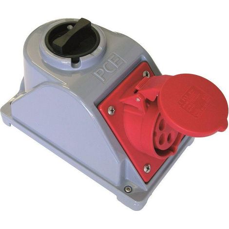 pce Enchufe robusto rojo 16A IP44 400V 5 polos