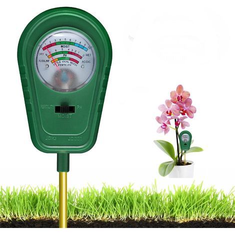 Misuratore di umidità del terreno Cablelera 3 in 1: misura l'umidità, la fertilità e il pH del terreno. Ideale per giardini, prati, aziende agricole e spazi interni ed esterni. (1/5)