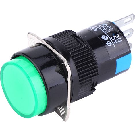 Lot de 5 interrupteurs tripolaires autobloquants LA16-11Z AB6-A pour appareils électroménagers, couleur vert clair. (1/5)