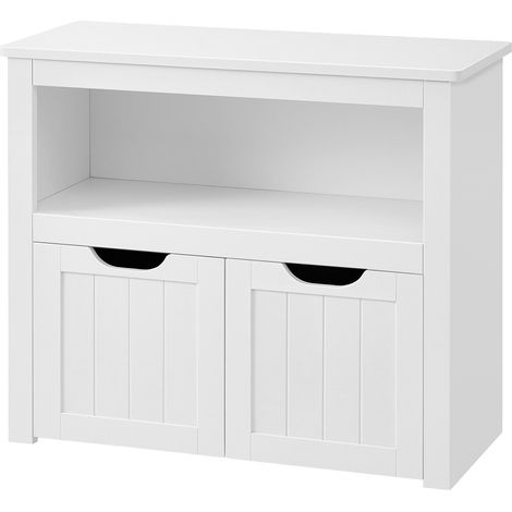Meuble de Rangement Jouet Enfant avec 2 Bacs à Roulettes, Meuble Bas, 72,2 x 29,7 x 60 cm, Blanc (1/5)