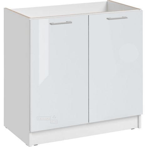 Mueble para fregadero Eco blanco brillo 2 puertas L 80 cm (1/5)