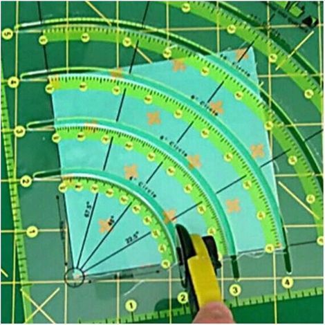 Règle carrée, règle de patchwork, règle de couture patchwork, règle de patchwork faite à la main, avec règle de grille bicolore, règle transparente universelle pour patchwork, accessoires de quilting, (1/4)