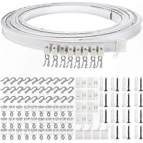 Rail de rideau plafond flexible courbé, 1 à 5 mètres, rail incurvé pour fixation au plafond (1/5)