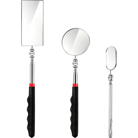 3 Miroir D'inspection, Poignée Antidérapante, Rotation 360°, Acier Inoxydable, Pour Mécaniciens (1/5)