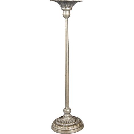 Chandelier Bougeoir en Fer Coloris Argenté Porte-Bougie pour Décoration 12 x 50 cm - PANGIVO (1/2)