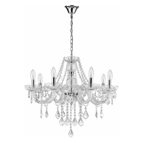Lampadario Cristallo 8xE14 trasparente cromato LightPrestige