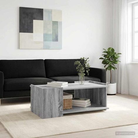 vidaXL Table basse Sonoma gris 90 x 50 x 33 cm Bois d'ingénierie (1/5)