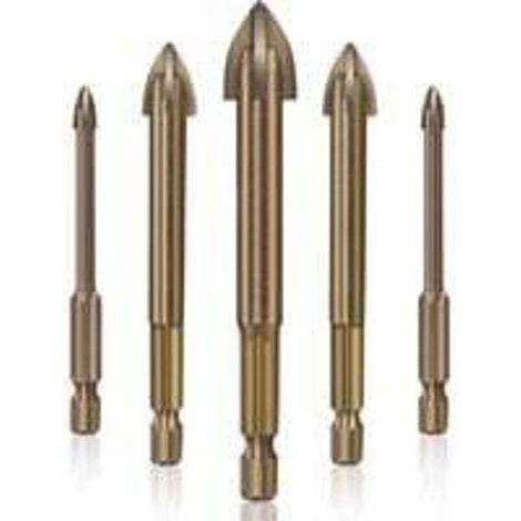 Foret Carrelage Verre Ceramique ,Outil de perçage Universel Efficace,5pcs (1/4)