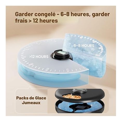 Automatic Wet Cat Food Dispenser: Automatic Wireless Dog Bowl - Programmable Dog Food Bowl - 3 AA Batteries - Refrigeration (1/4)