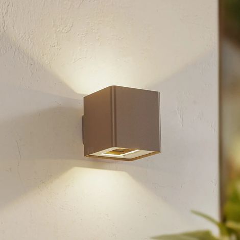 [GEBRAUCHT] B-Ware Lucande Led Außenwandleuchte Aaron Wandlampe Außenleuchte Braun Alu Up/Down