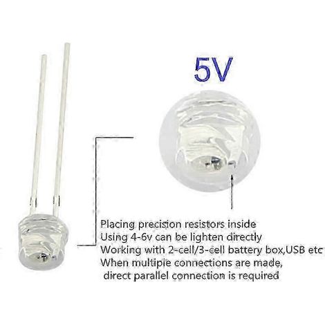 LED 5V/12V 5mm/3mm Perle SMD F5/F3 Hut-/Rundlampe Dip LED USB Autolicht Weiß Rot Grün Blau Gelb Chip 100 Stück 12V 3mm Rund Blau SZRH AS