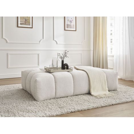BOBOCHIC - Pouf EVEREST tissu texturé Blanc (1/5)
